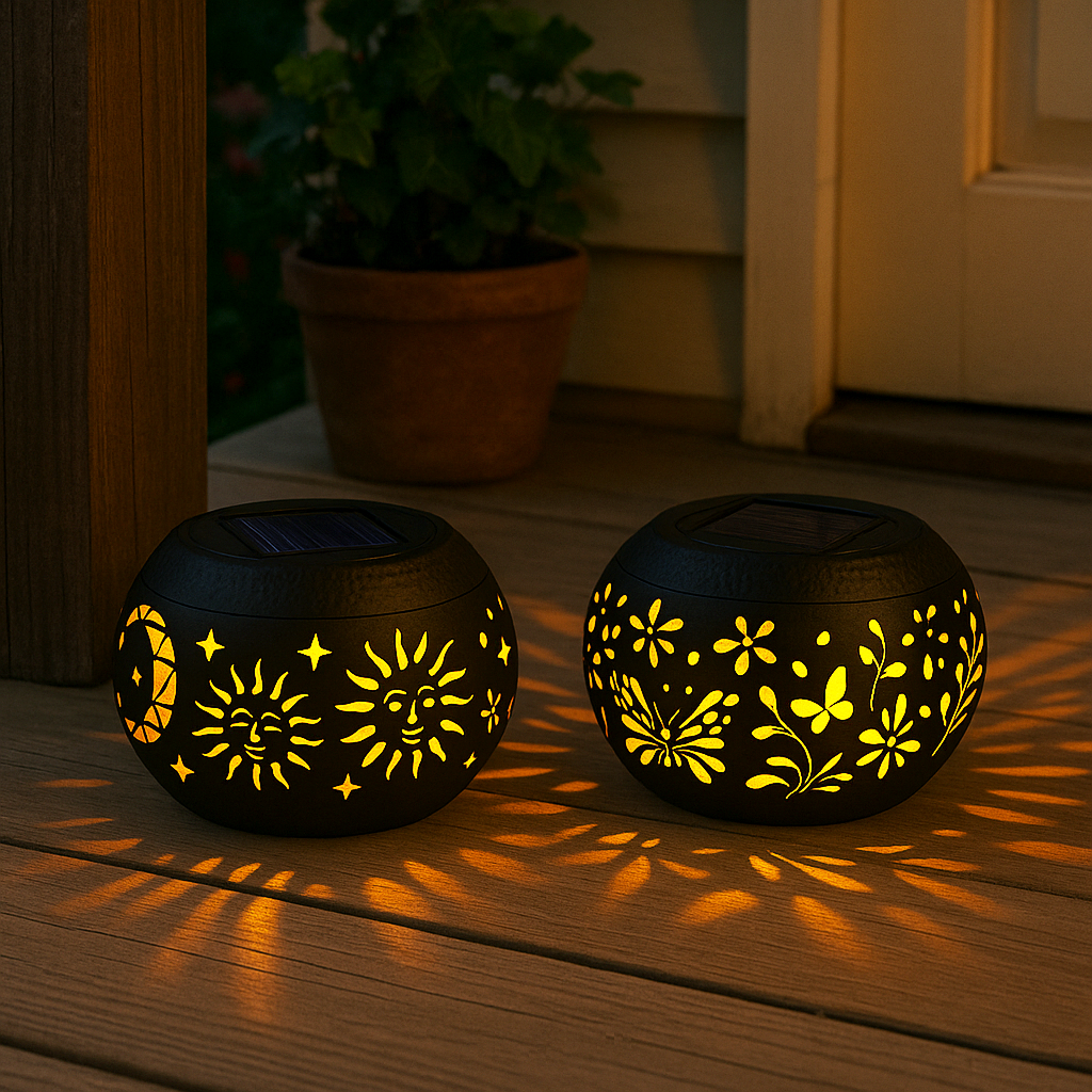 Solar Table Lantern – Waterproof with Flickering Flame & 7-Color Light Modes