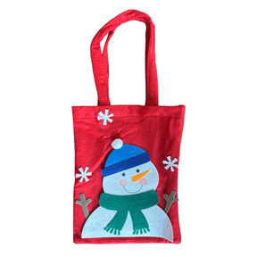 4pk 10" Cute Felt Holiday Gift Bags w/ Handle - Great For Party Favors!