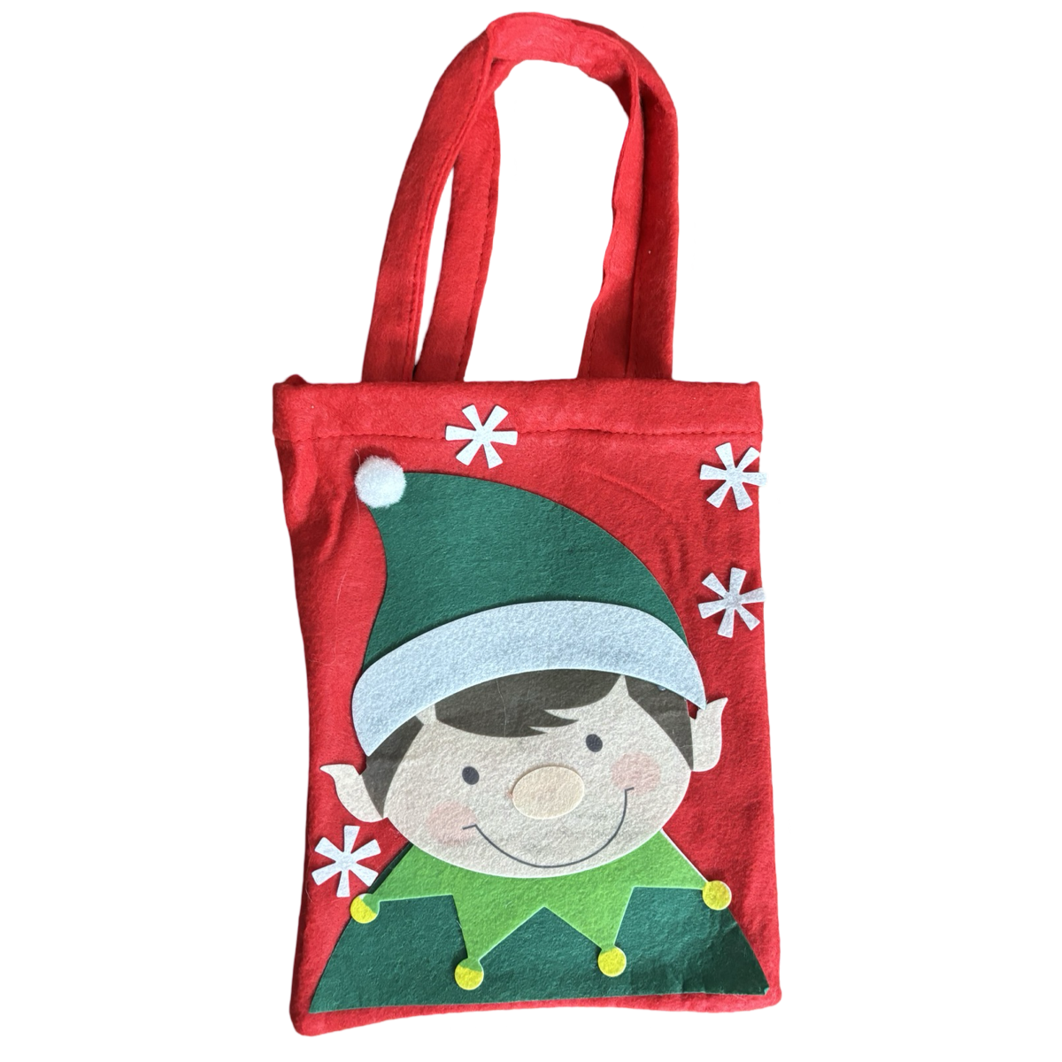 4pk 10" Cute Felt Holiday Gift Bags w/ Handle - Great For Party Favors!
