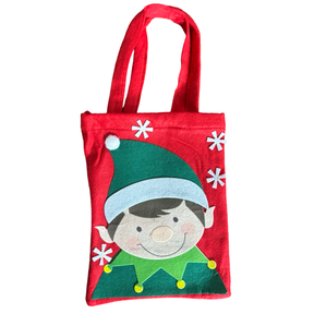 4pk 10" Cute Felt Holiday Gift Bags w/ Handle - Great For Party Favors!