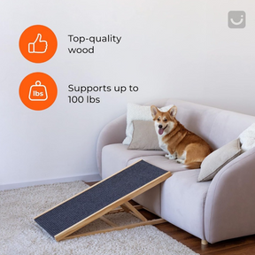 Foldable Wood Dog Ramp For Large Or Small Pets - Up To 100lbs. Ships Free!