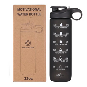 32oz Shatterproof & Leak-Proof Motivational Water Bottle - Straw & Spout Opening