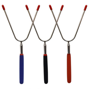 3pk 35" Telescoping Stainless Steel BBQ Forks For Campfires & Camping