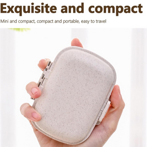 Portable 4" Travel Pill Storage Box w/ 8 Covered Inner Compartments