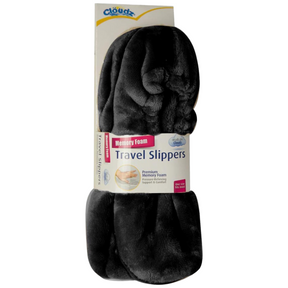 Cloudz Plush Memory Foam Travel Slippers w/ Treads - One Size Fits Most
