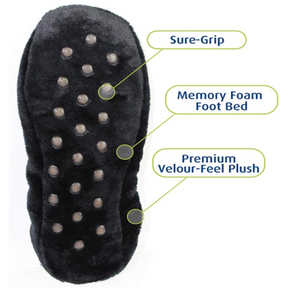 Cloudz Plush Memory Foam Travel Slippers w/ Treads - One Size Fits Most