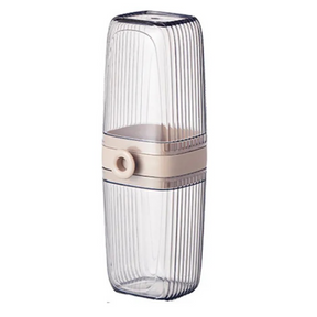 Large Capacity Clear Toothbrush & Toothpaste Travel Case - Mouthwash Cup!