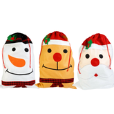3pk Jumbo 32" Felt Drawstring Reuasable Christmas Gift Bags