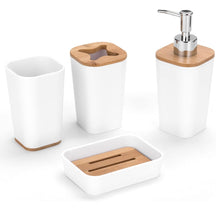 4-Piece Bamboo Bathroom Accessory Set By KRALIX - Choose Color