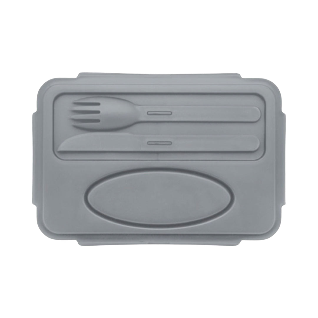 Gray Bento "Pack and Go" Lunch Box--Fork, Knife, and Condiment Compartment!