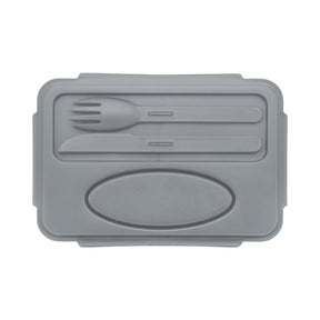 Gray Bento "Pack and Go" Lunch Box--Fork, Knife, and Condiment Compartment!