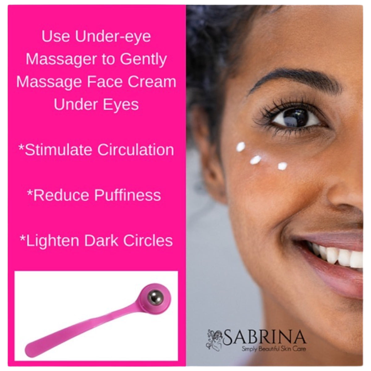 Under-Eye Massager & Eye Cream Roller For Dark Circles & Puffiness