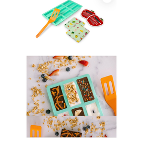 Snack Bar Maker, Silicone Mold and Spatula- w/Recipes + Beeswax Wraps