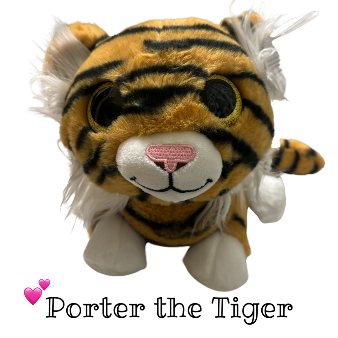 Porter The Tiger 8" Plush Toy By Wishpets - A New Friend To Cuddle
