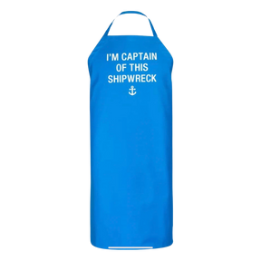 "Captain of This Shipwreck" Long 100% Cotton Apron - Great Gift For Boaters & Chefs!