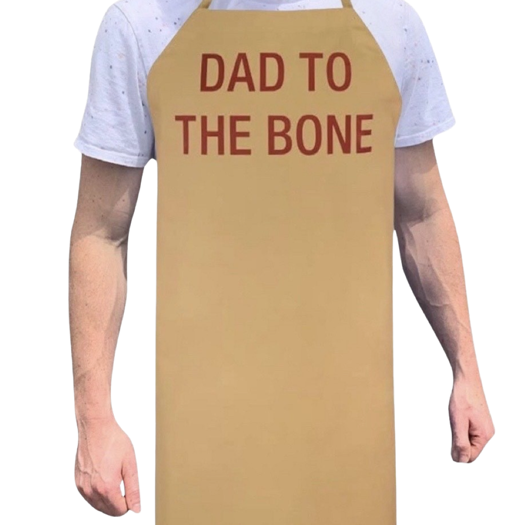 "Dad To The Bone" Long 100% Cotton Apron - Give Dad The Pun He Wants!