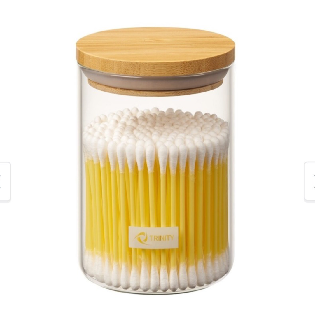 5" Glass Canister with Airtight Bamboo Lid, 550ml - Stylish Storage