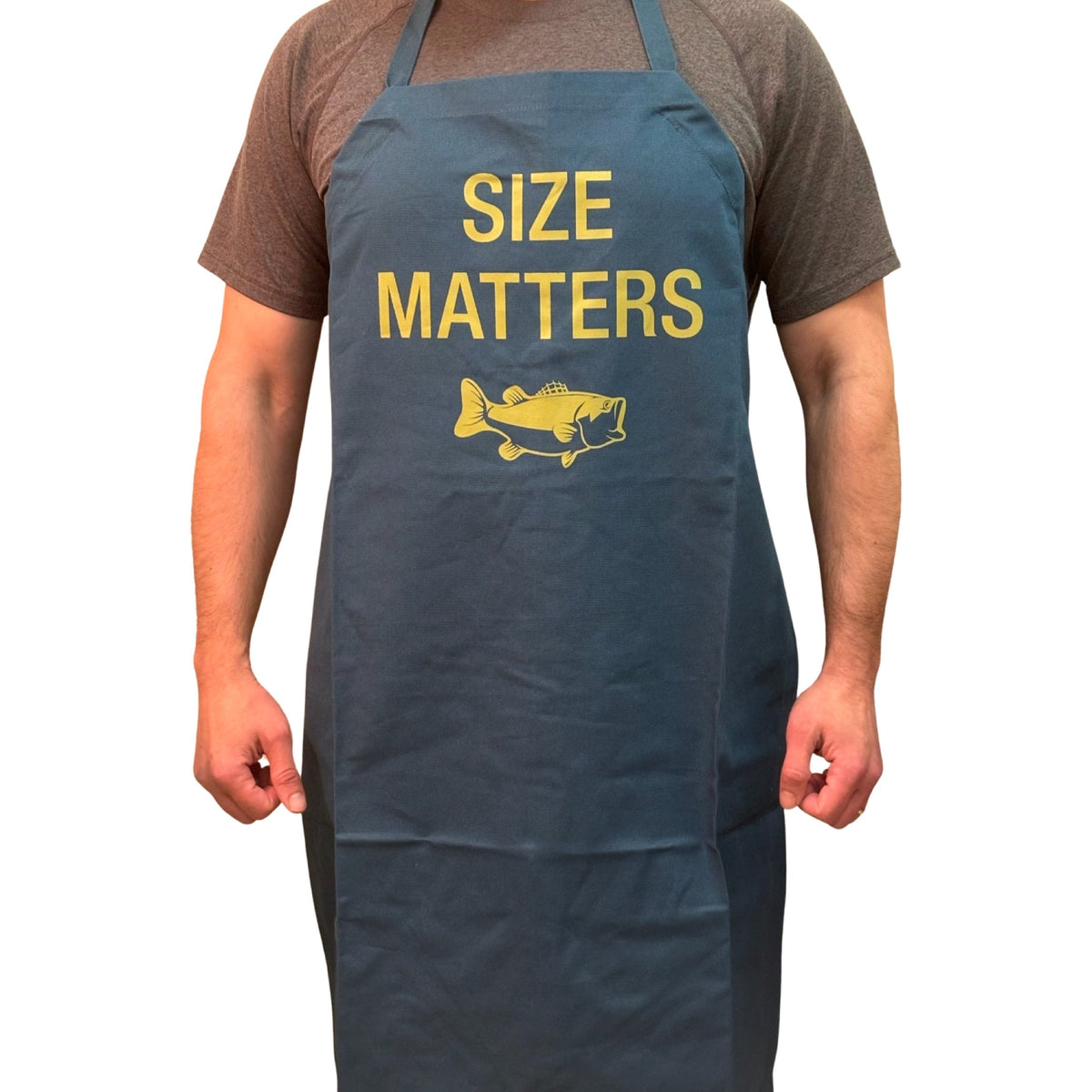 "Size Matters" 100% Cotton Long Apron - For The Ones Who Like To Fish