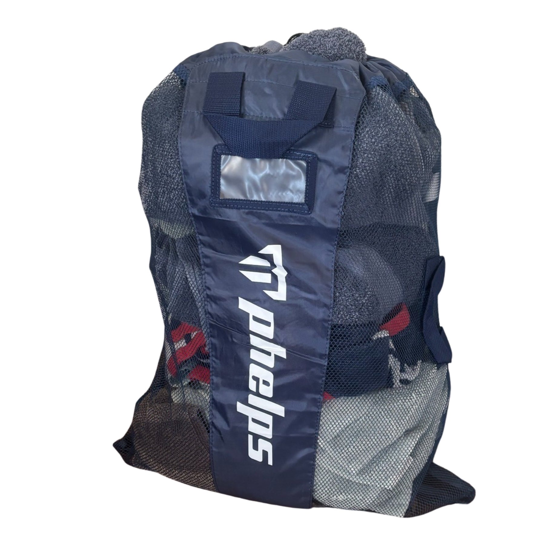 michael phelps gear Aqua Sphere Phelps Deck Bag Navy 22x30H Mesh, Interior Pocket, w/Heavy Duty Straps