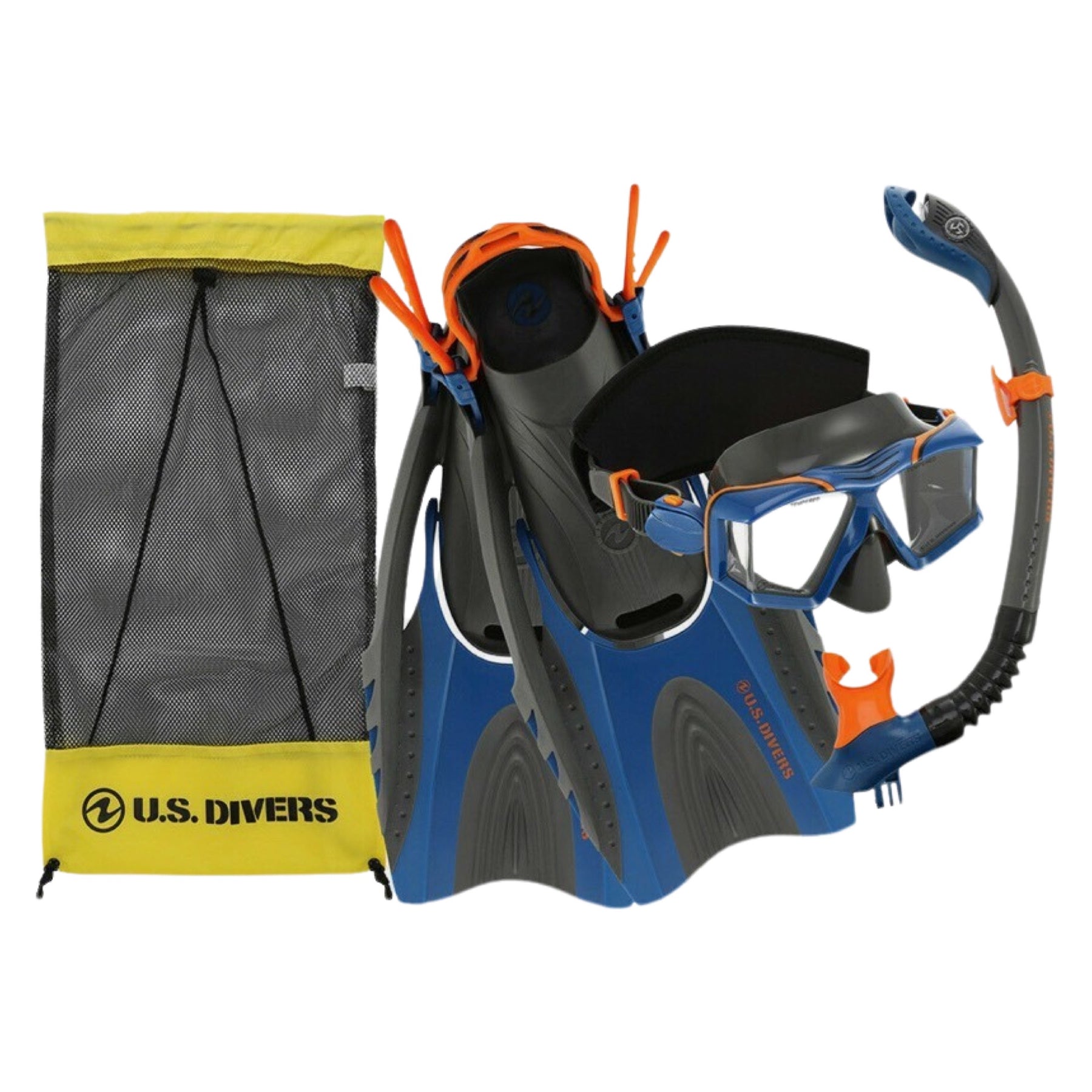 U.S. Divers Silicone Snorkel Set Adult L/XL or S/M - Go Pro Ready