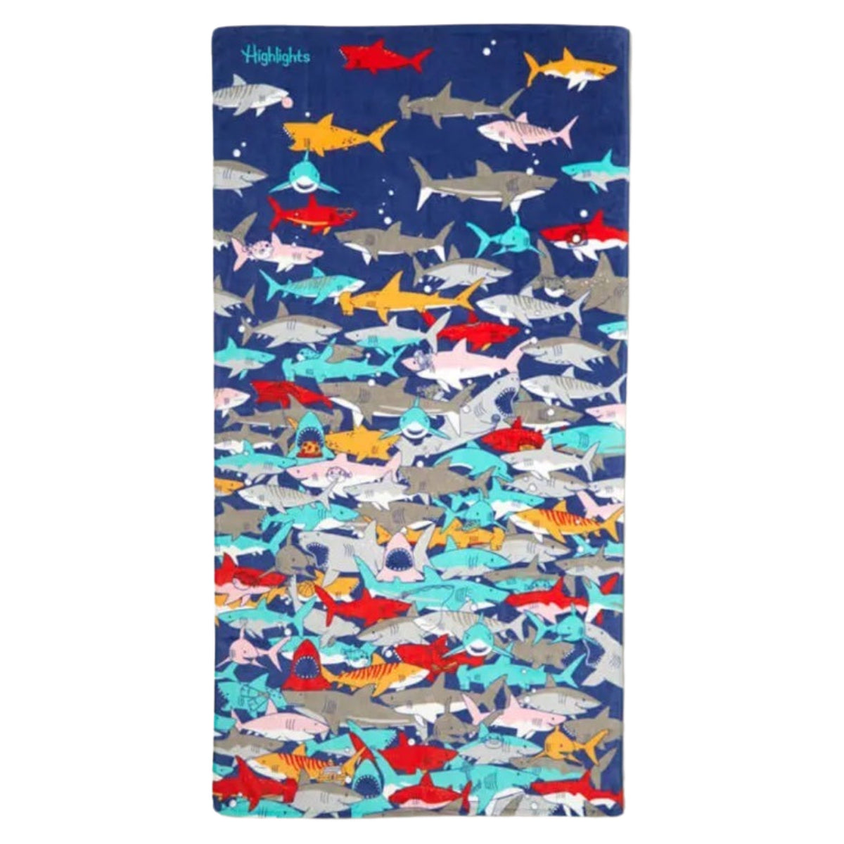 64" Fin-Tastic Shark 100% Cotton Beach Towel by Highlights - Puzzle on Towel!