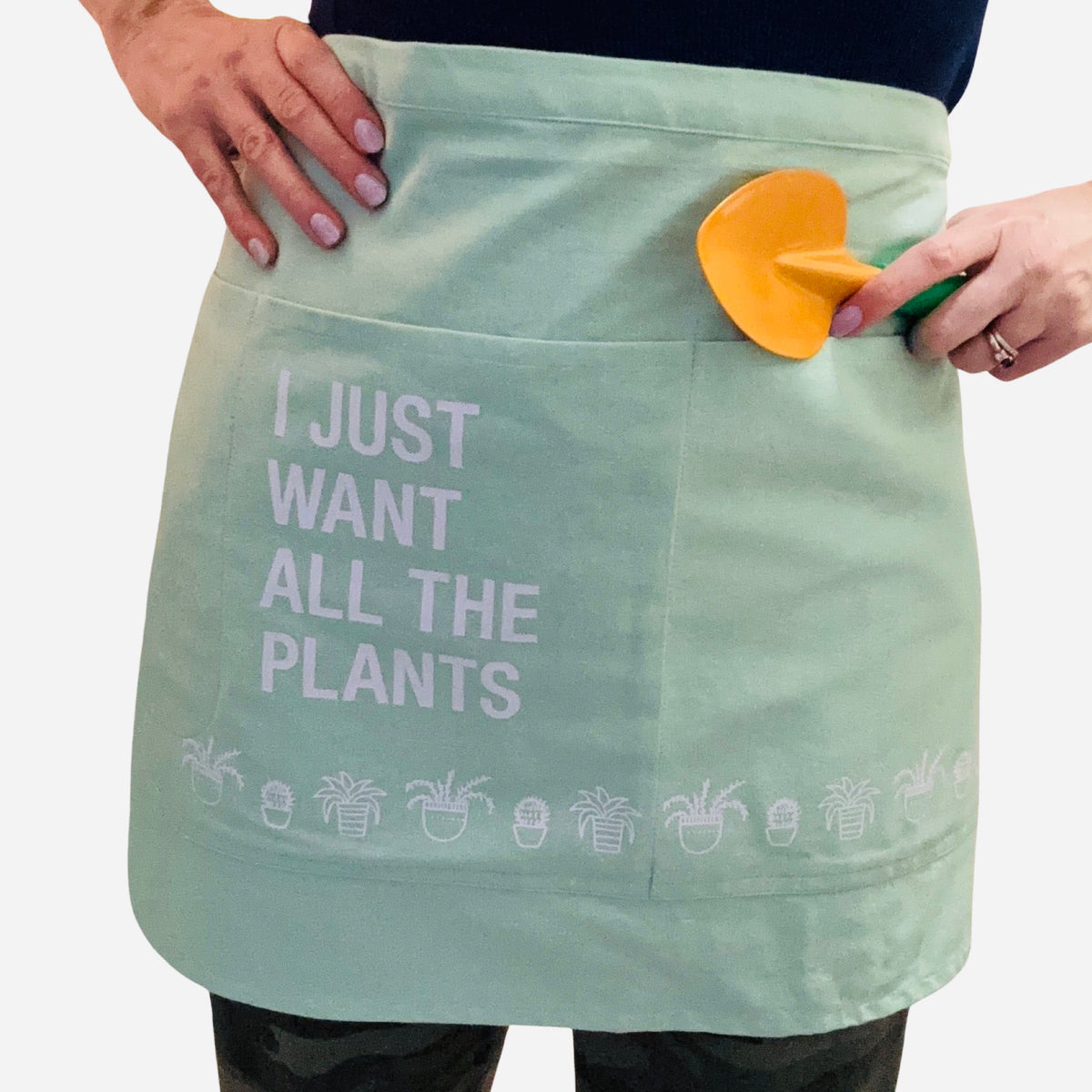 4 Pocket "I Just Want All The Plants" Apron For Gardening - 100% Cotton