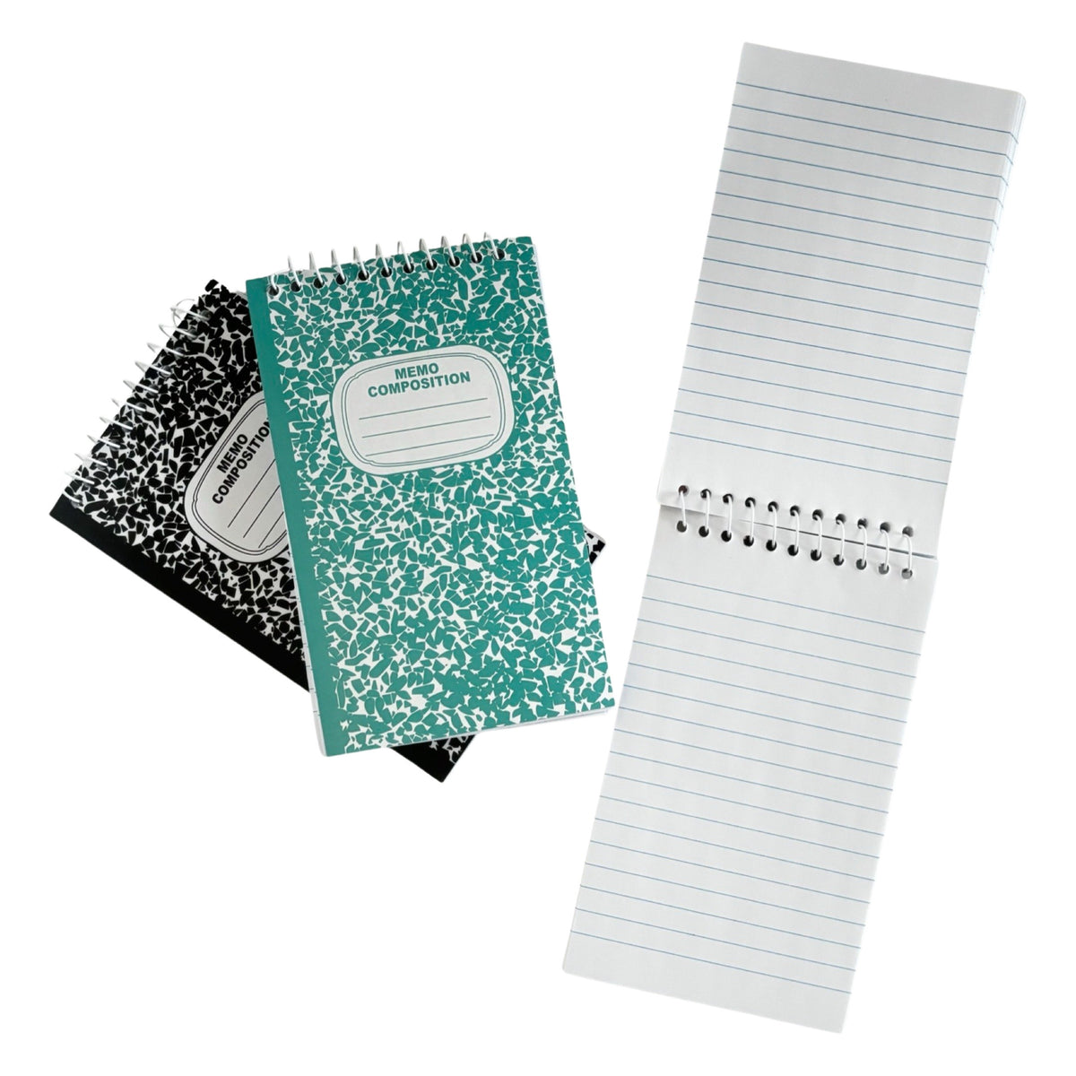 3pk Lined 60pg Pocket Mini Spiral Notebooks, 3" x 5" - Pocket Composition Books