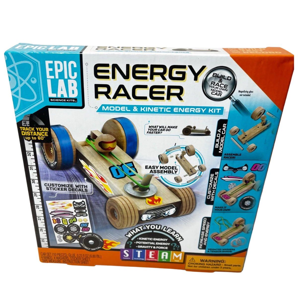 20pc Epic Labs Energy Racer Wood Car Model - STEAM Learning Toy