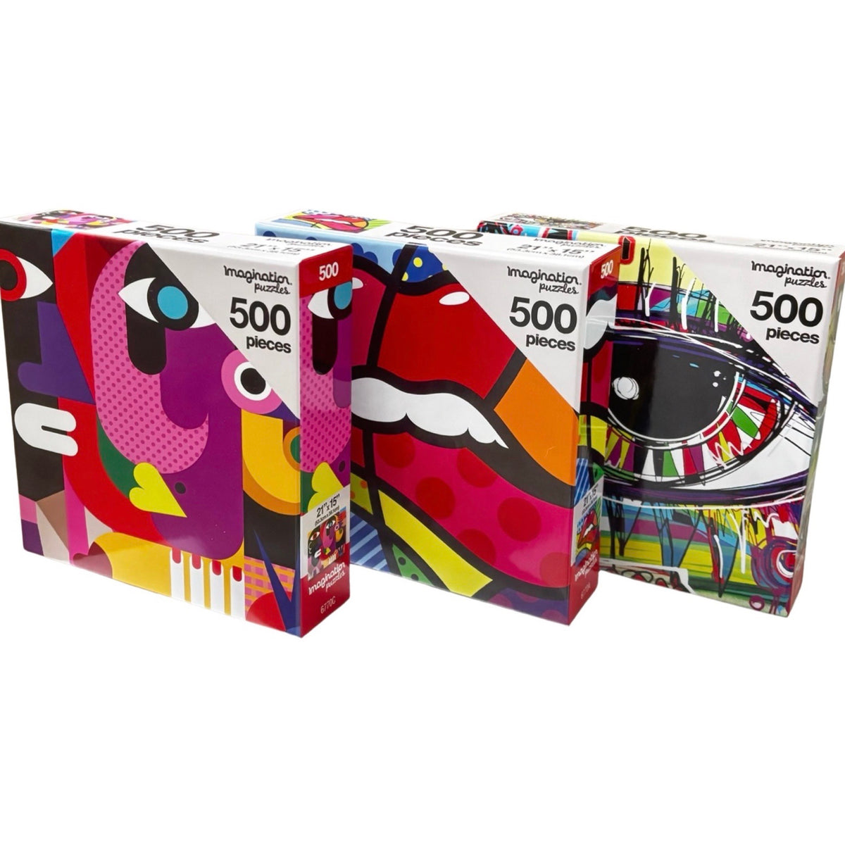 3pk Imagination Puzzles 500pc Modern Art Puzzles - Every Piece Is Unique