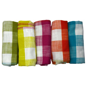 5pc Colorful Buffalo Plaid 26" x 15" Dish Towels by TAG - 100% Cotton