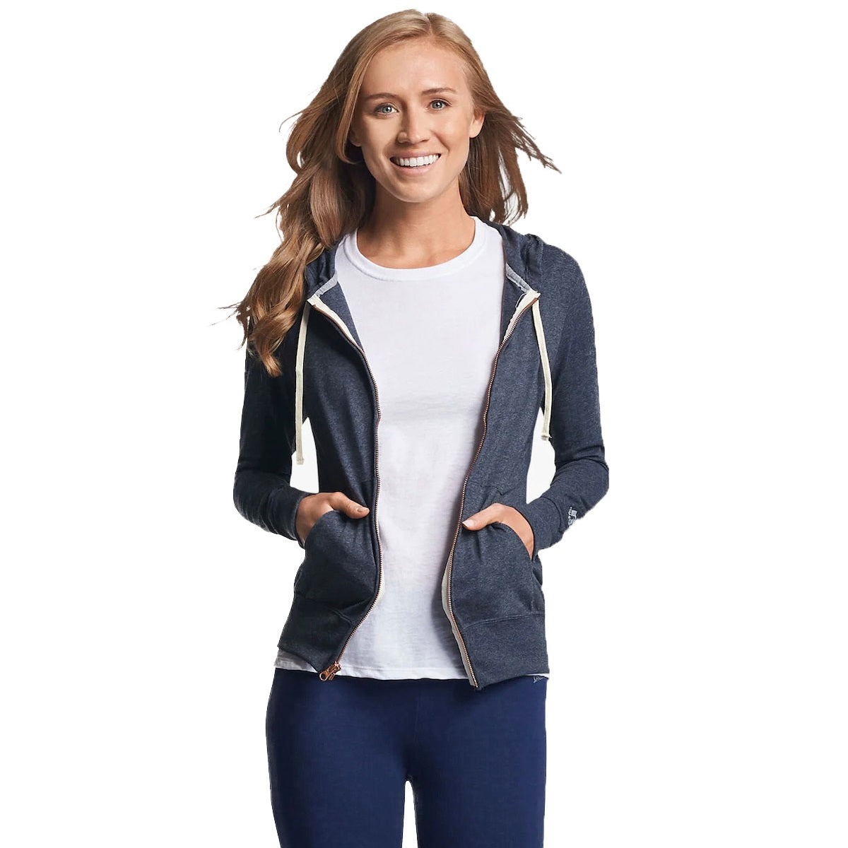 Russell Athletic Women’s Hoodie – Full Zip, Light Cotton Blend