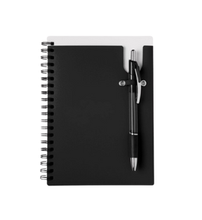 80 Sheet Lined 5x7 Spiral Notebook w/Pen - Double Pocket Storage
