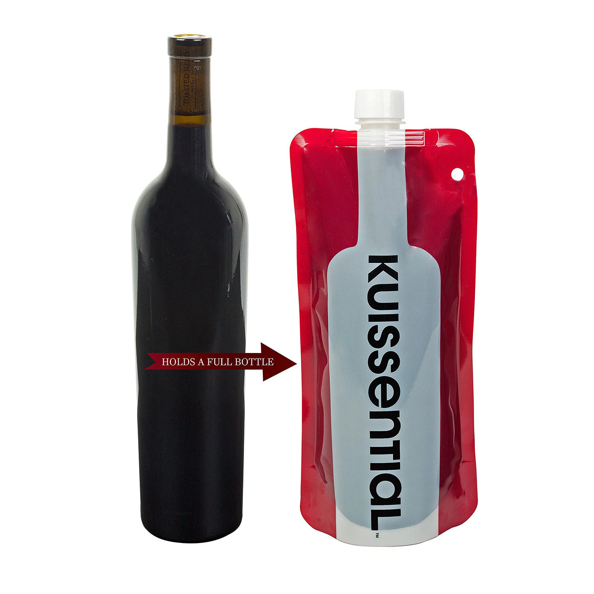 Kuissential 3pk Foldable Wine Bottles - Reusable, Portable, Easy To Pour