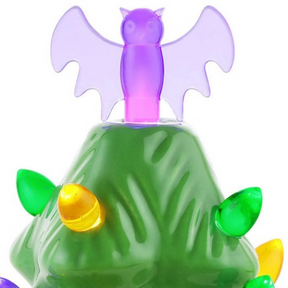 12" Retro Inspired Nostalgic Halloween Ceramic Tree Bat Top w/ LED Lights