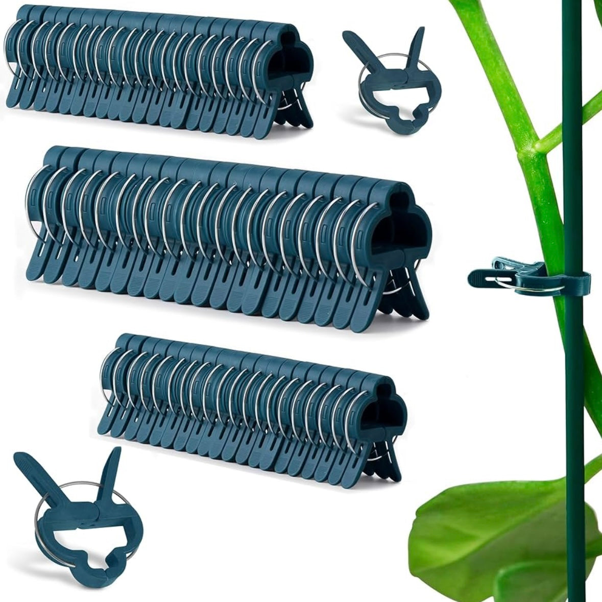 50pk Combo Pack Of Large & Small Lever Loop Plant Clips