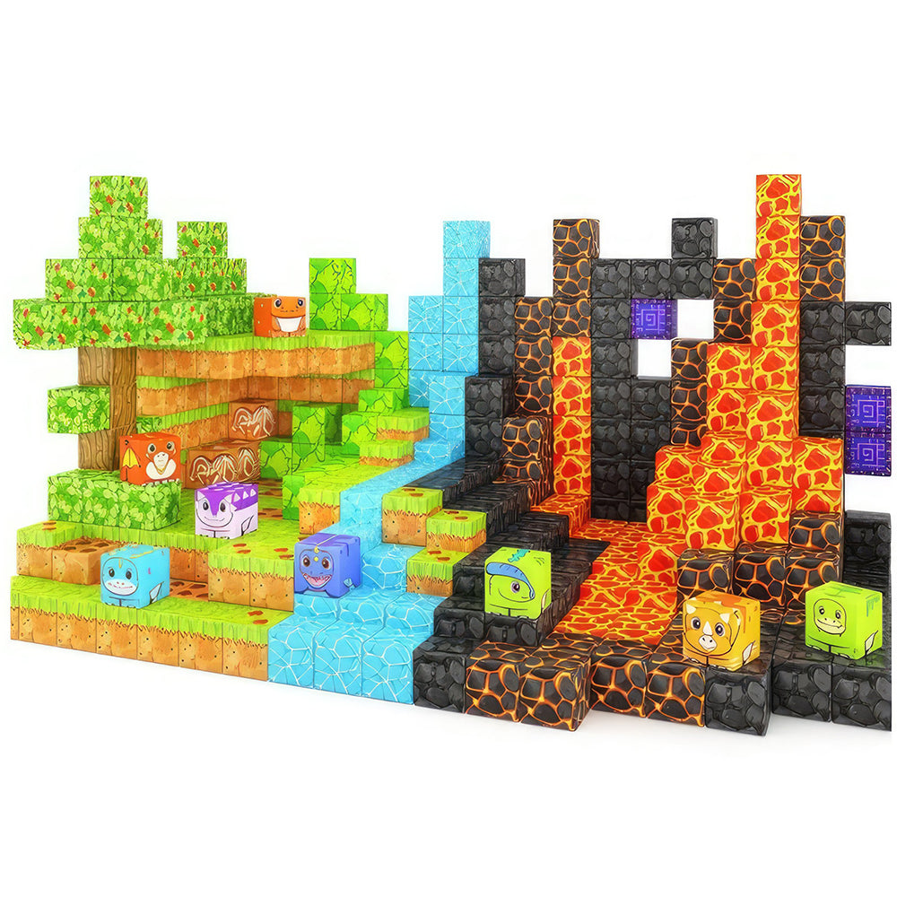 Magnetic Forrest & Castle Buiding Blocks Set – Creative STEM Set for Kids