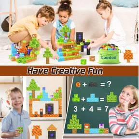 Magnetic Forrest & Castle Buiding Blocks Set – Creative STEM Set for Kids