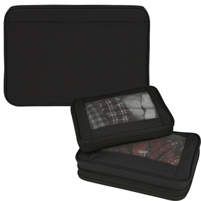 Expandable Packing Cubes – Set of 2 Travel Organizers with Mesh Panel (Small & Medium)