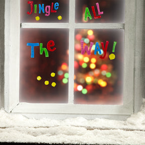 Christmas Gel Clings Phrases– Holiday Décor For Windows & More