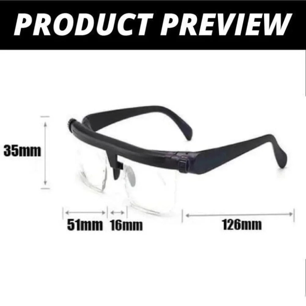 Adjustable Focus Reading Glasses – Dial Adjustable Magnification 1.0 to 3.0