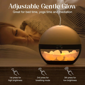 Himalayan Salt Lamp Essential Oil Diffuser – Ultrasonic 100ml Aromatherapy Humidifier