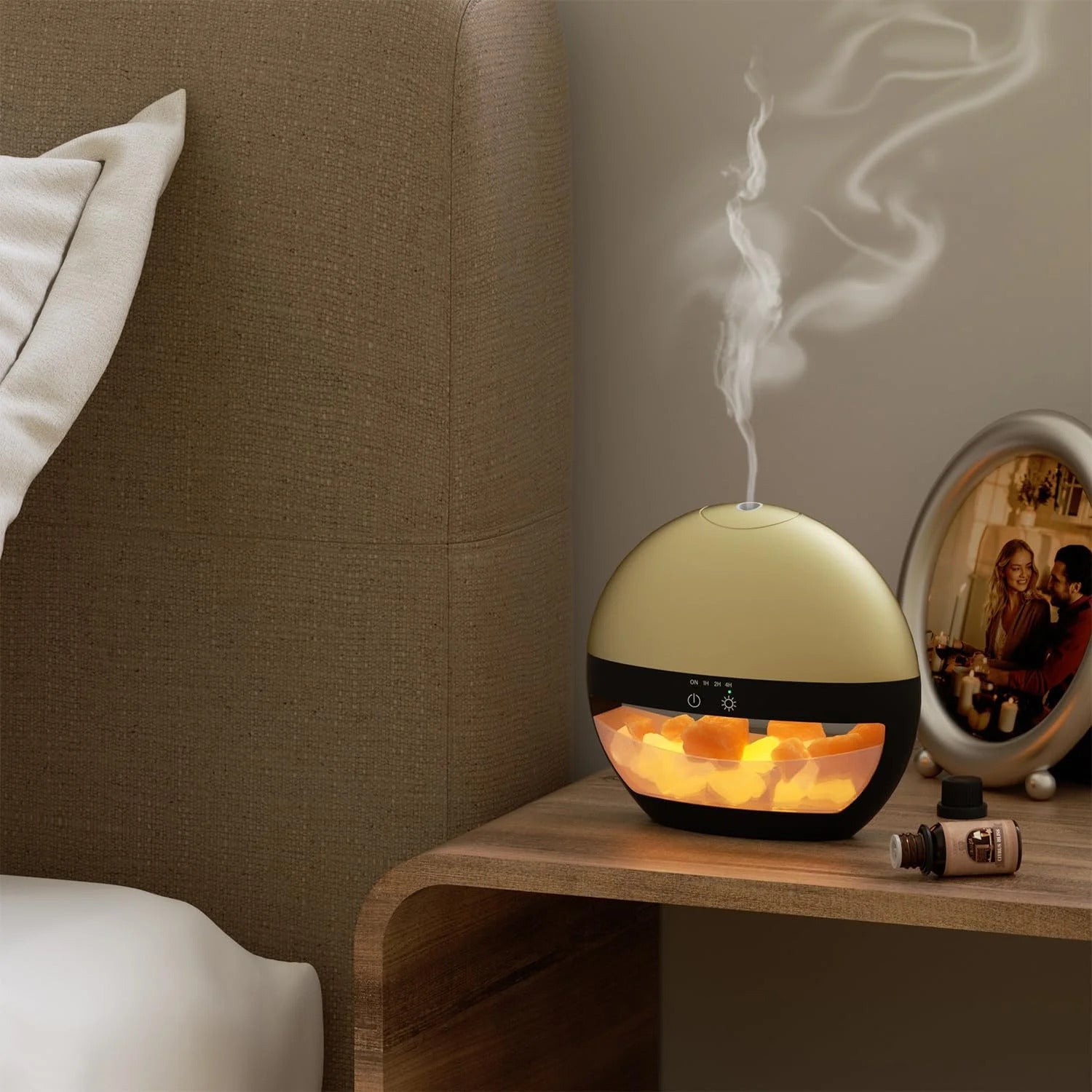 Himalayan Salt Lamp Essential Oil Diffuser – Ultrasonic 100ml Aromatherapy Humidifier