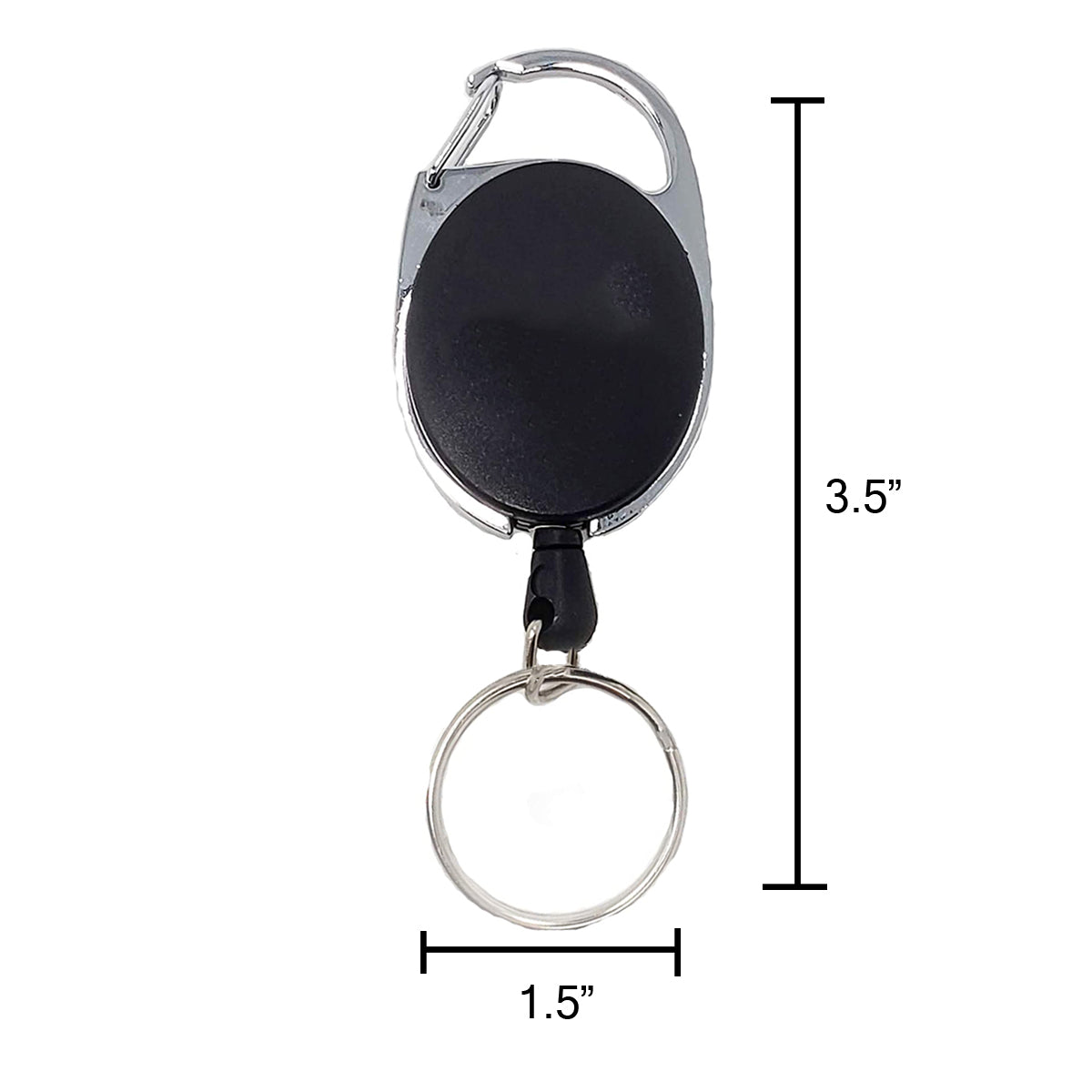 Retractable Carabiner with Belt Clip – Keychain, ID Holder