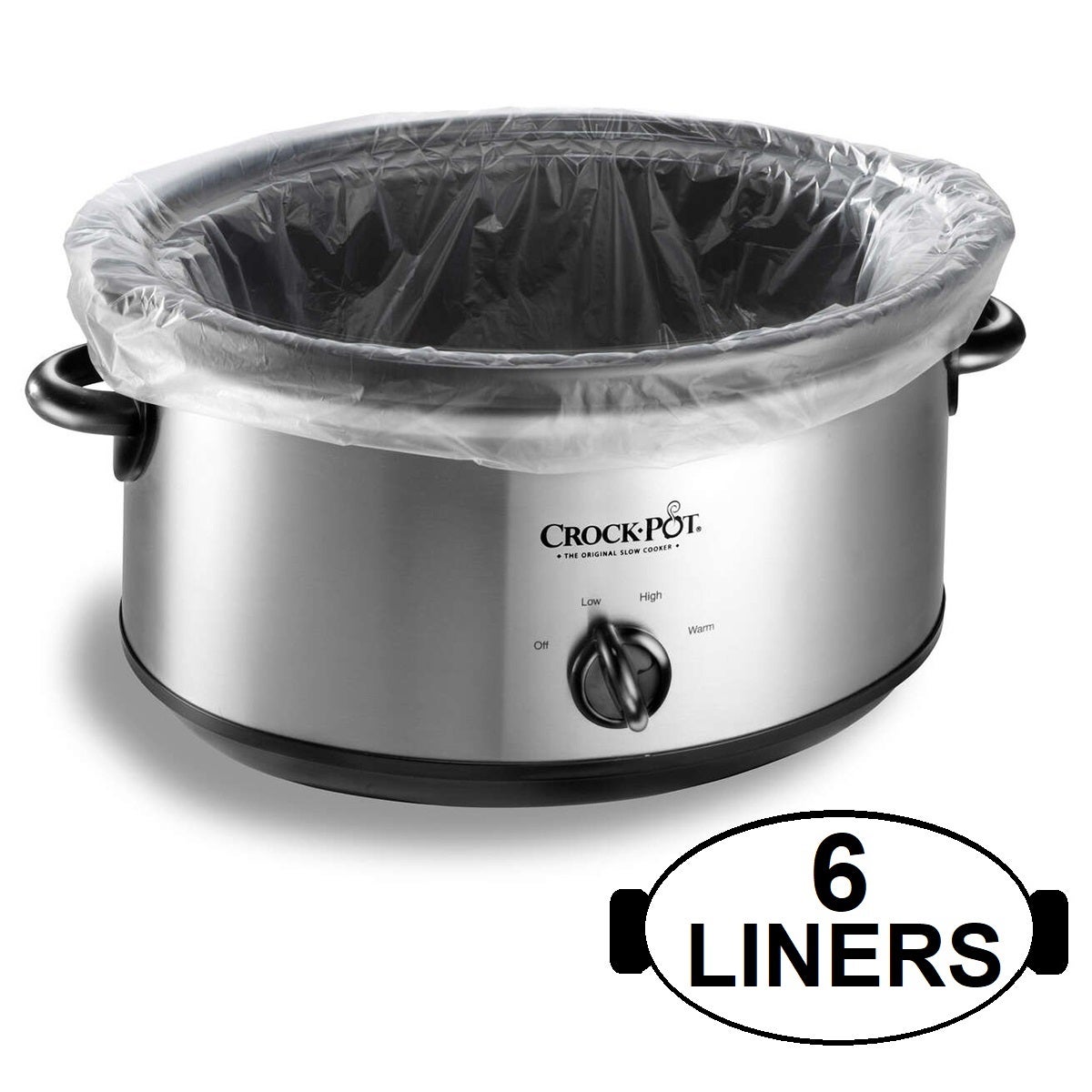 6pk Crock Pot Liners - Fits 3 to 7 Quart Slow Cookers, No Mess