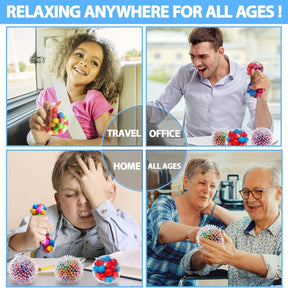 4pk of 2.5" Silicone Fidget Stress Release Balls - Hours Of Entertainment!
