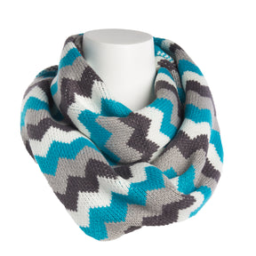 Women’s Crisp Zig Zag Infinity Scarf By Tickled Pink – Warm, Cozy