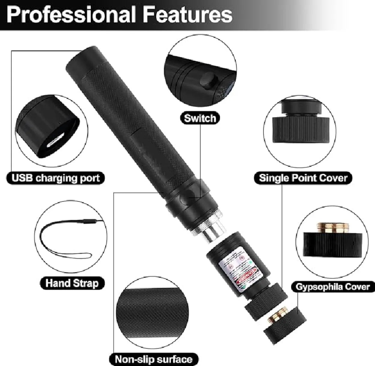 High Power Laser Pointer, Long Range 10,000 ft – Adjustable Focus