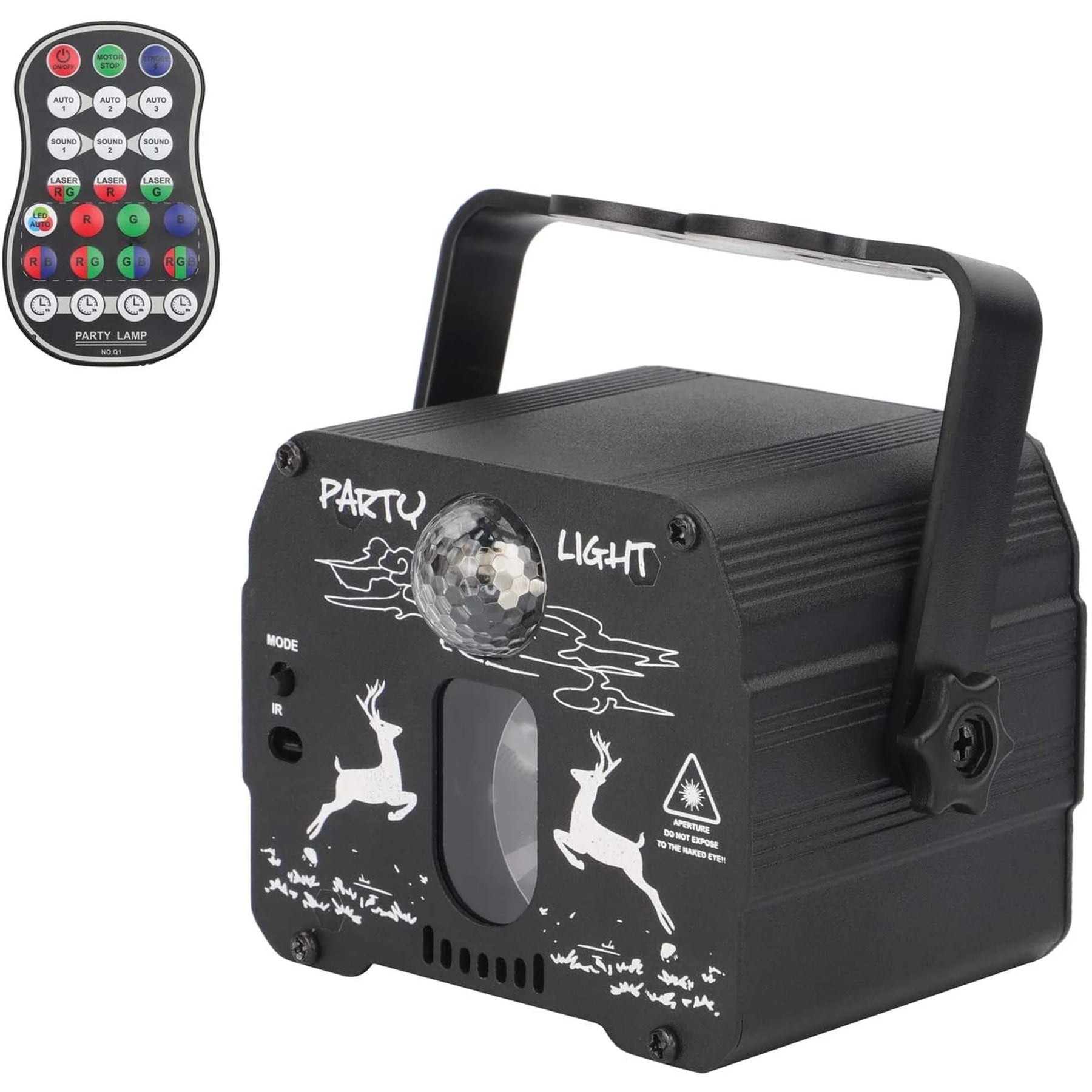 LED Party Disco Stage Light with Remote Control – Sound Activated RGB DJ Laser Light