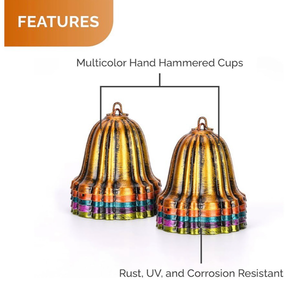 Lostronaut 8.5 Feet Adjustable Rain Chain w/ Bell Cups - Clog-Free & Sounds Pretty!