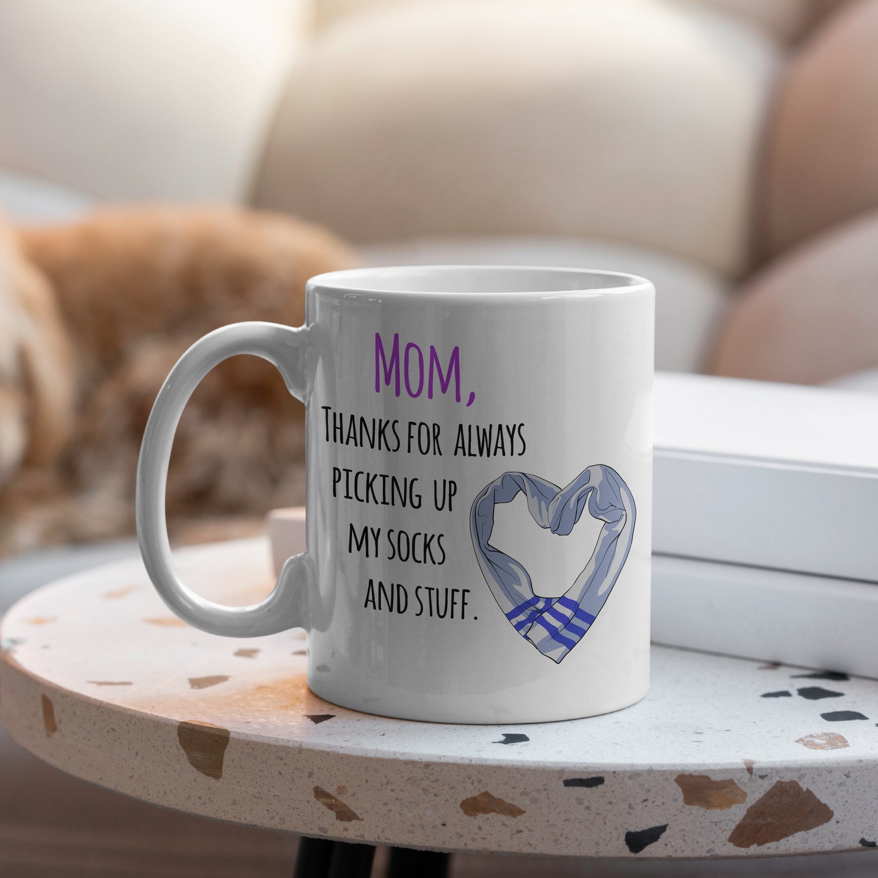 “Thanks For Picking Up Socks" Large 15oz Mug - Funny Gift for Mom